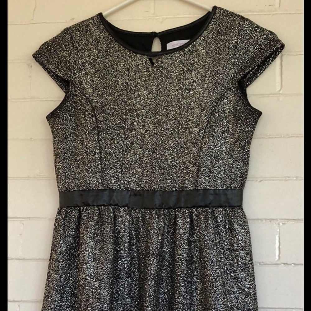 Girls Dress soft silver black dress